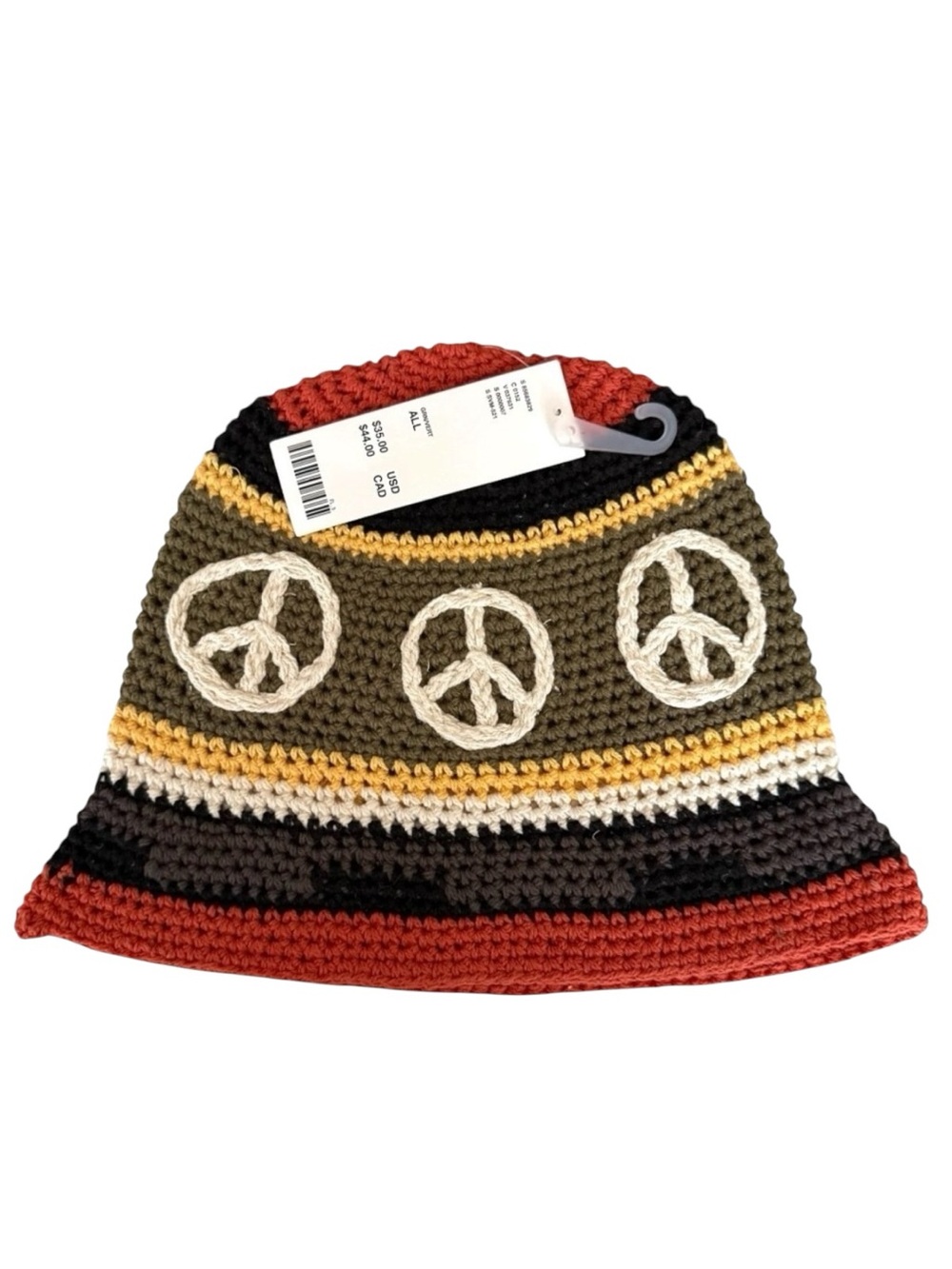 Urban Outfitters Peace Sign Crochet Bucket Hat - Picture 5 of 7
